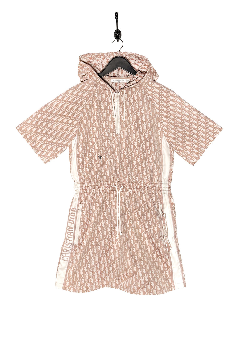 Dior Pink Oblique Technical Taffeta Hooded Dress Mini Dress