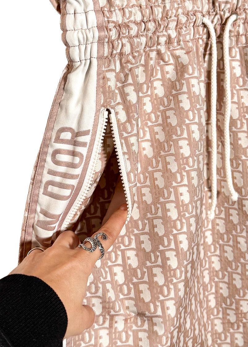 Dior Pink Oblique Technical Taffeta Hooded Dress Mini Dress