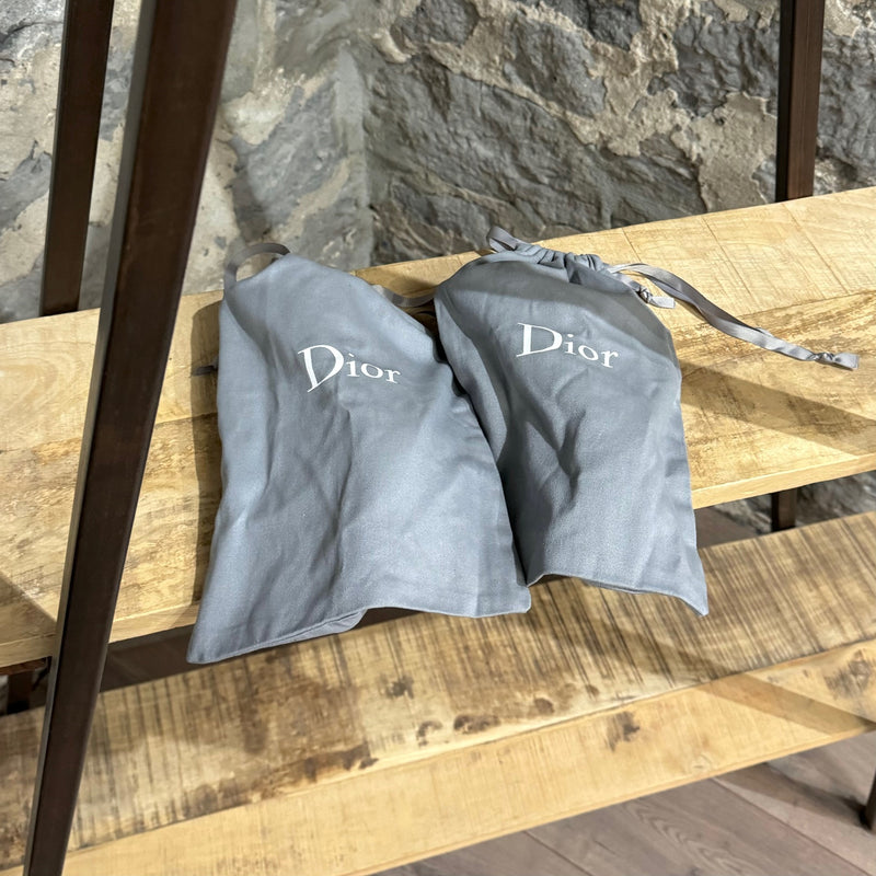Branded dustbags of Dior Silver Black Metallic Mesh Pointy Pumps