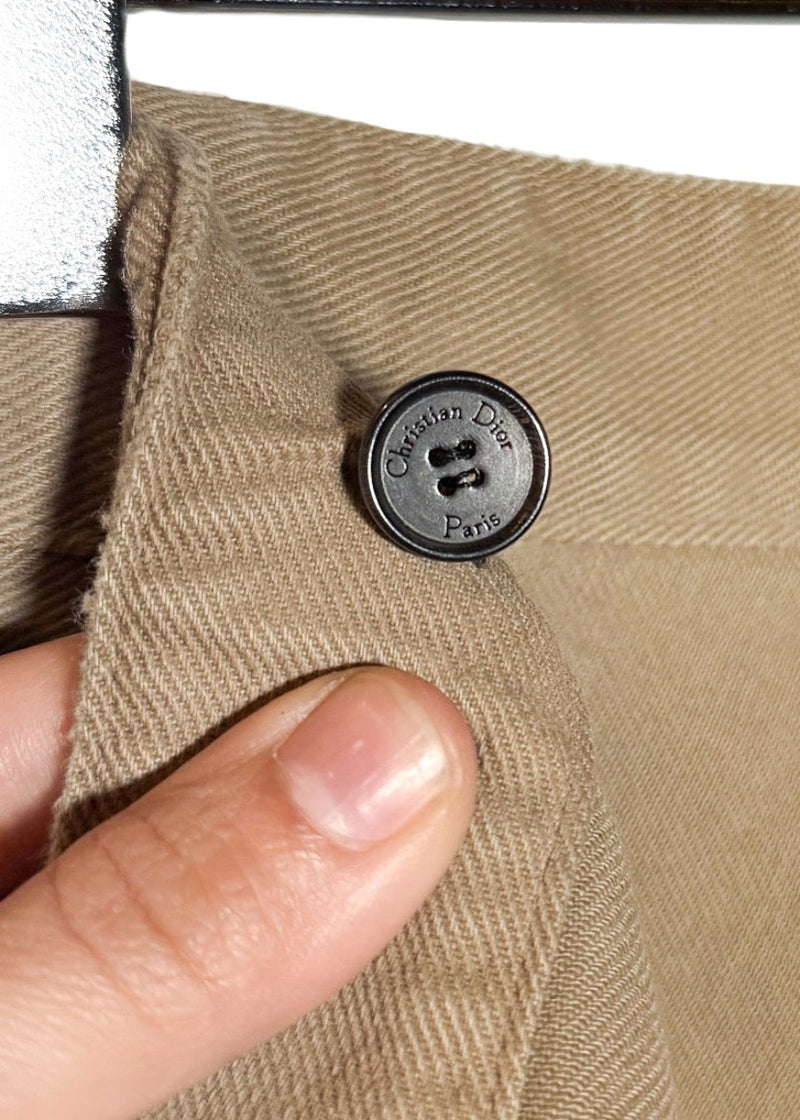 Branded button of Dior SS22 Beige Butterfly Print Pleated Cargo Wrap Skirt