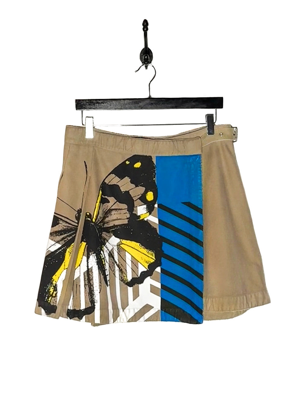 Main photo of Dior SS22 Beige Butterfly Print Pleated Cargo Wrap Skirt