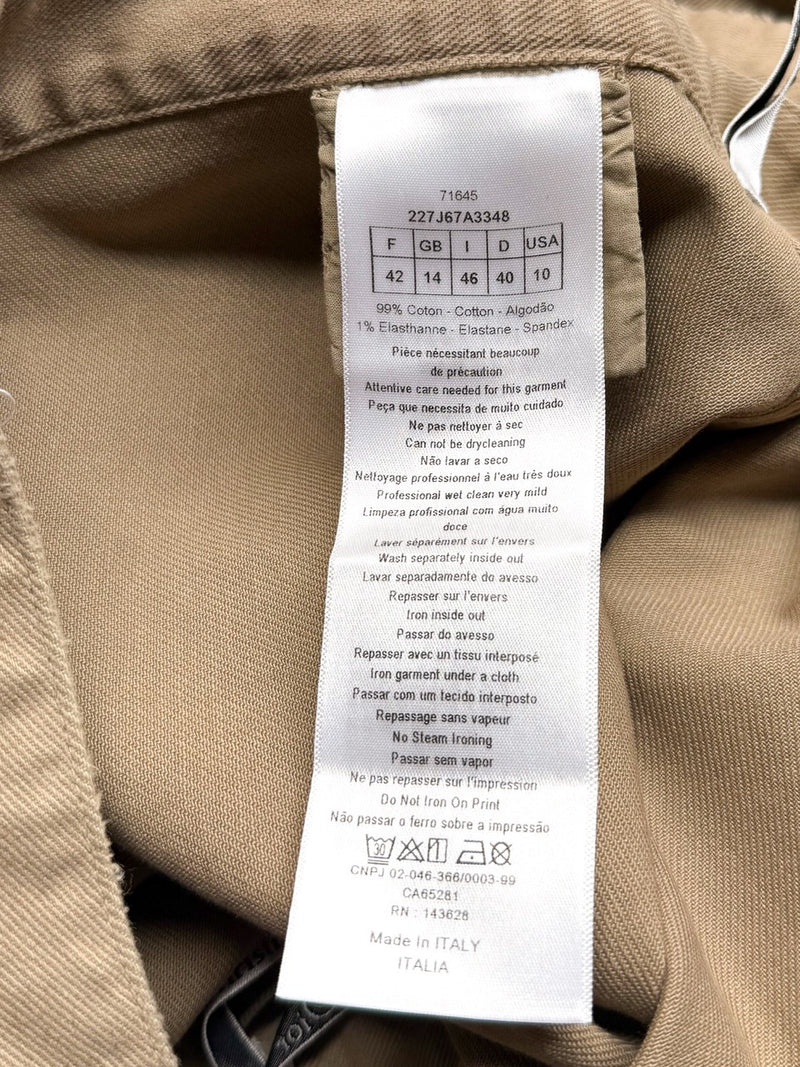 Labels of Dior SS22 Beige Butterfly Print Pleated Cargo Wrap Skirt