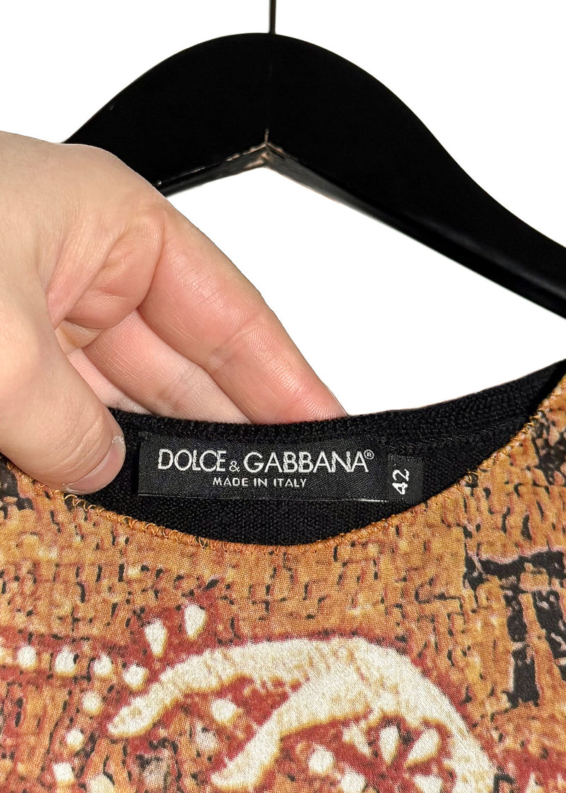 Dolce & Gabbana 2013 Byzantine Print Silk Wool Top
