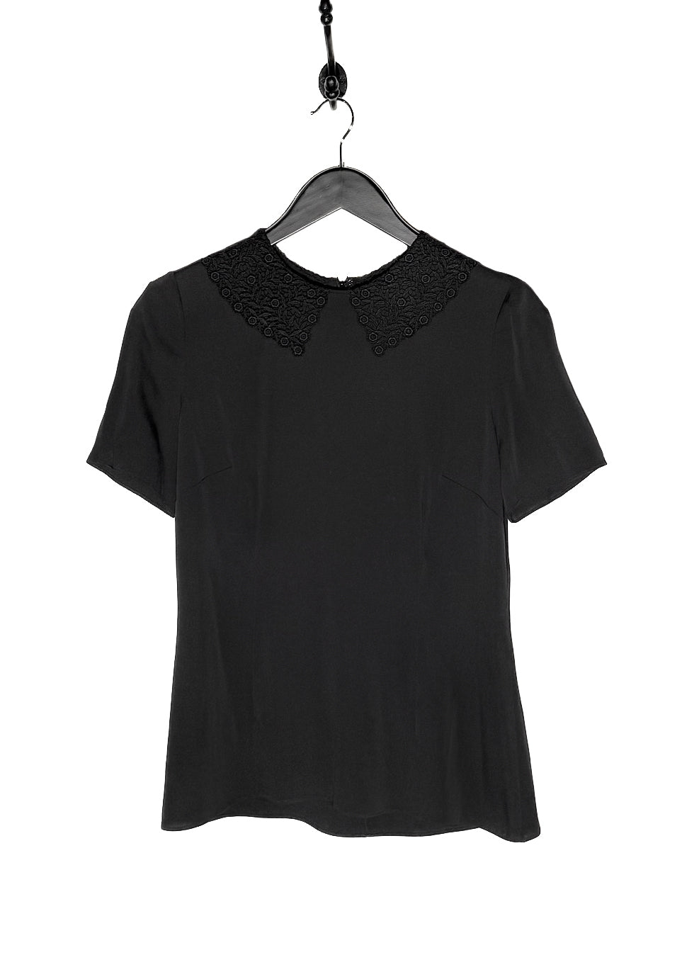 Dolce & Gabbana Black Lace Collar Accent Blouse