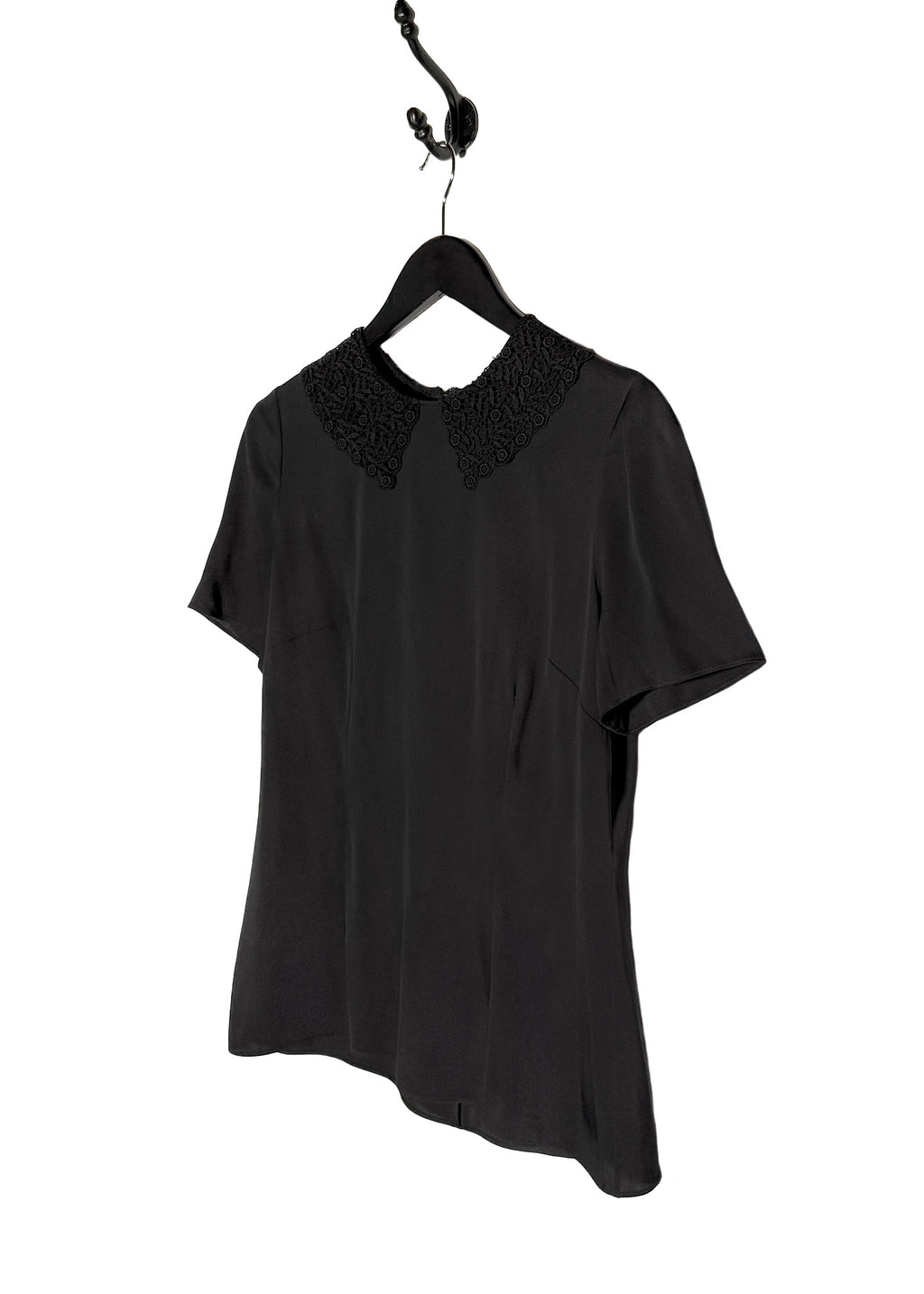 Dolce & Gabbana Black Lace Collar Accent Blouse