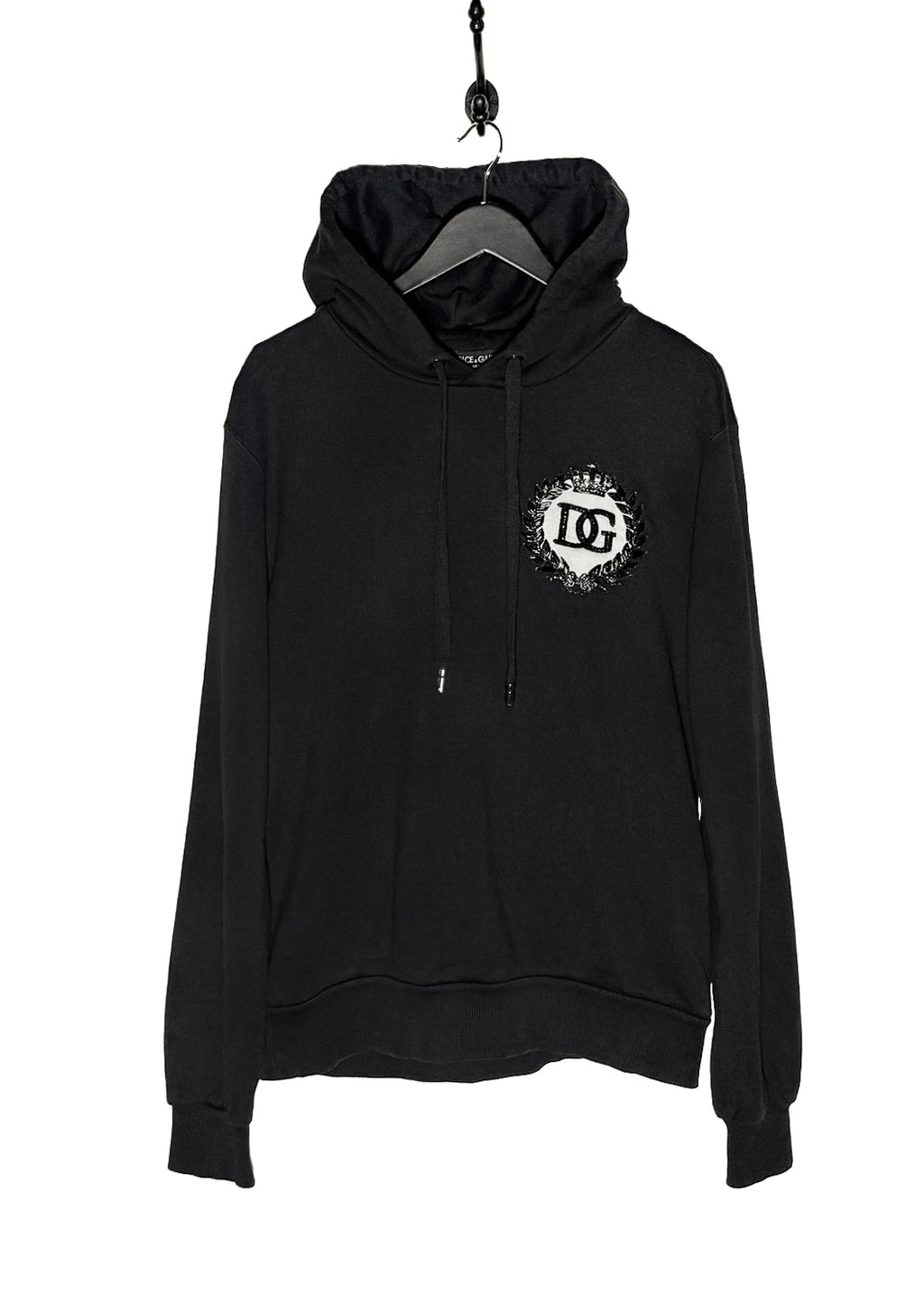 Main photo of Dolce & Gabbana Black DG Crown Logo Embroidered Hoodie