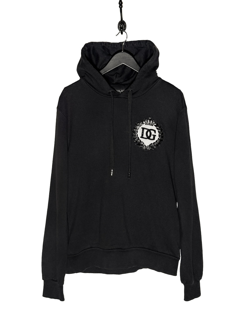Main photo of Dolce & Gabbana Black DG Crown Logo Embroidered Hoodie