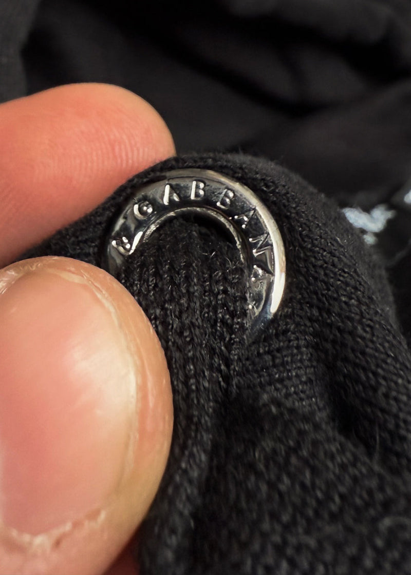 Branded hardware of Dolce & Gabbana Black DG Crown Logo Embroidered Hoodie