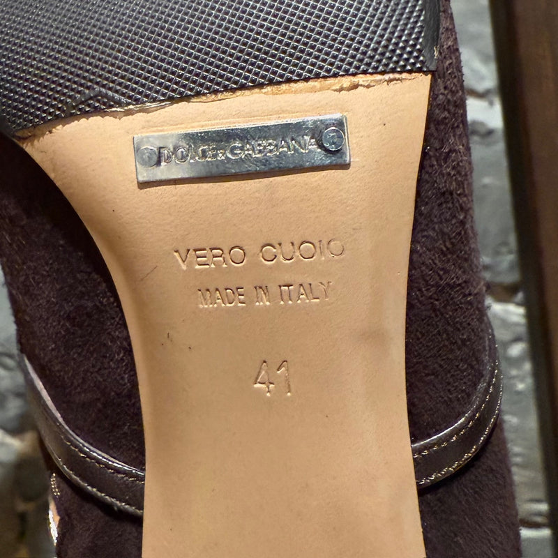 Dolce & Gabbana Brown Suede Harness Multi Staps Heeled Boots