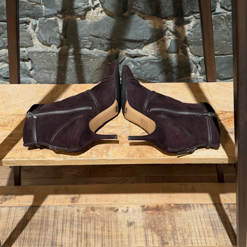 Dolce & Gabbana Brown Suede Harness Multi Staps Heeled Boots