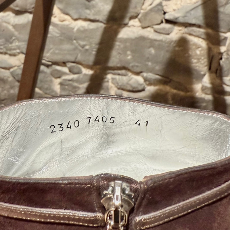 Dolce & Gabbana Brown Suede Harness Multi Staps Heeled Boots