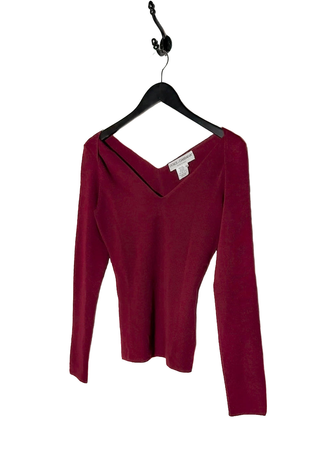 Pull ﻿﻿Dolce & Gabbana bordeaux﻿ en laine à col en V