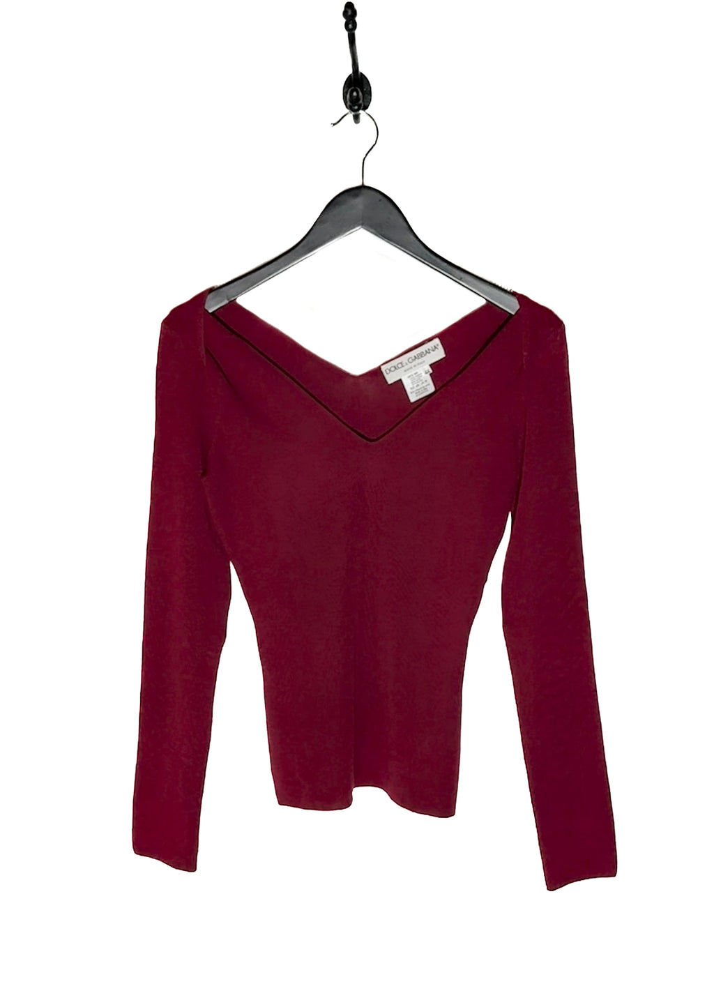 Pull ﻿﻿Dolce & Gabbana bordeaux﻿ en laine à col en V