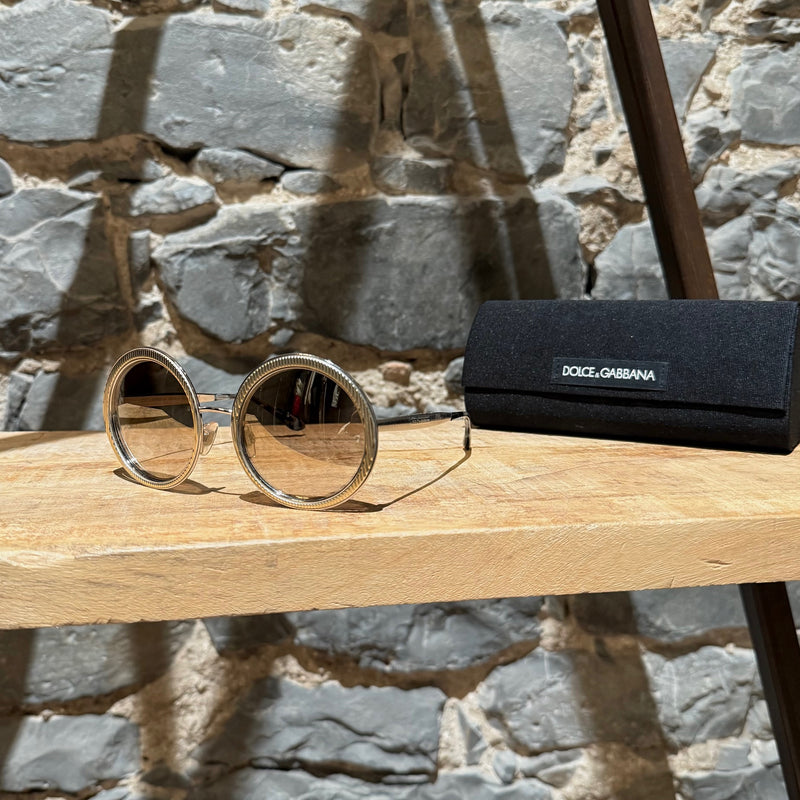 Main photo of Dolce & Gabbana DG2179 Gold Round Metal Sunglasses