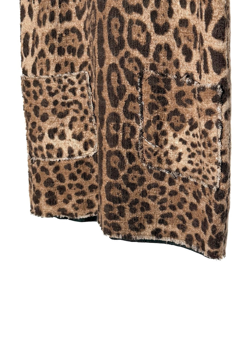 Dolce & Gabbana Leopard Print Cotton Blend Sleeveless Mini Dress