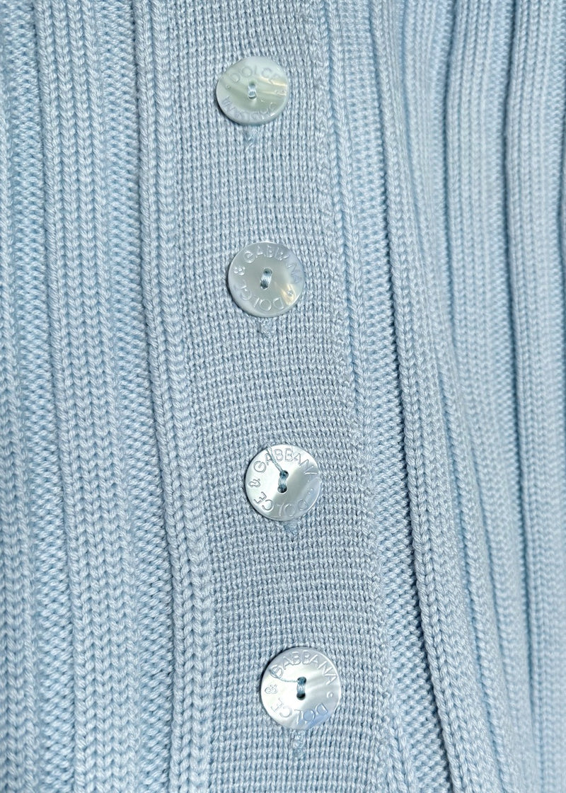 Buttons of Dolce & Gabbana Vintage Baby Blue 3/4 Sleeves Cardigan Sweater