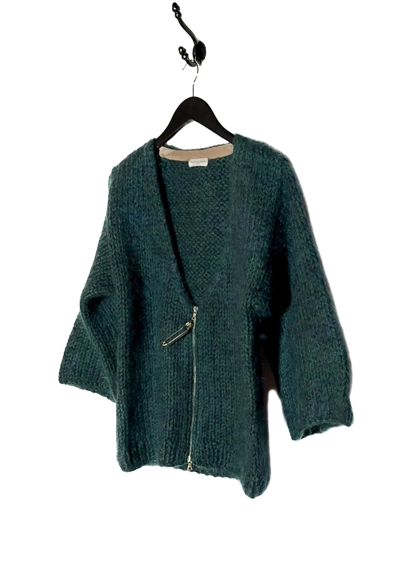 Pull zippé Dries Van Noten vert forêt