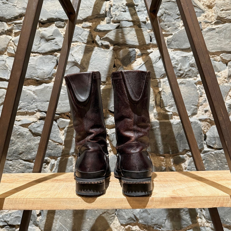 Back of Dsquared2 Brown Leather Biker Western Boots