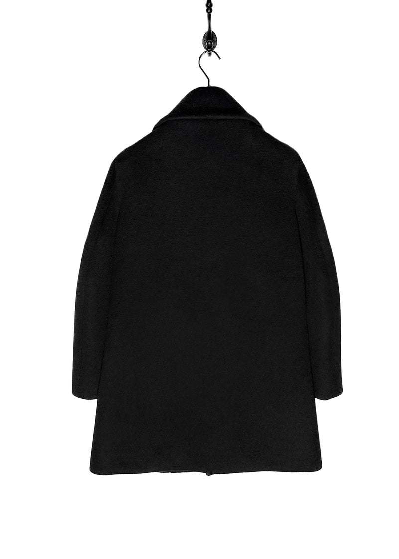 Dsquared2 Georgina Black Bonded Wool Crystal Buttons Coat
