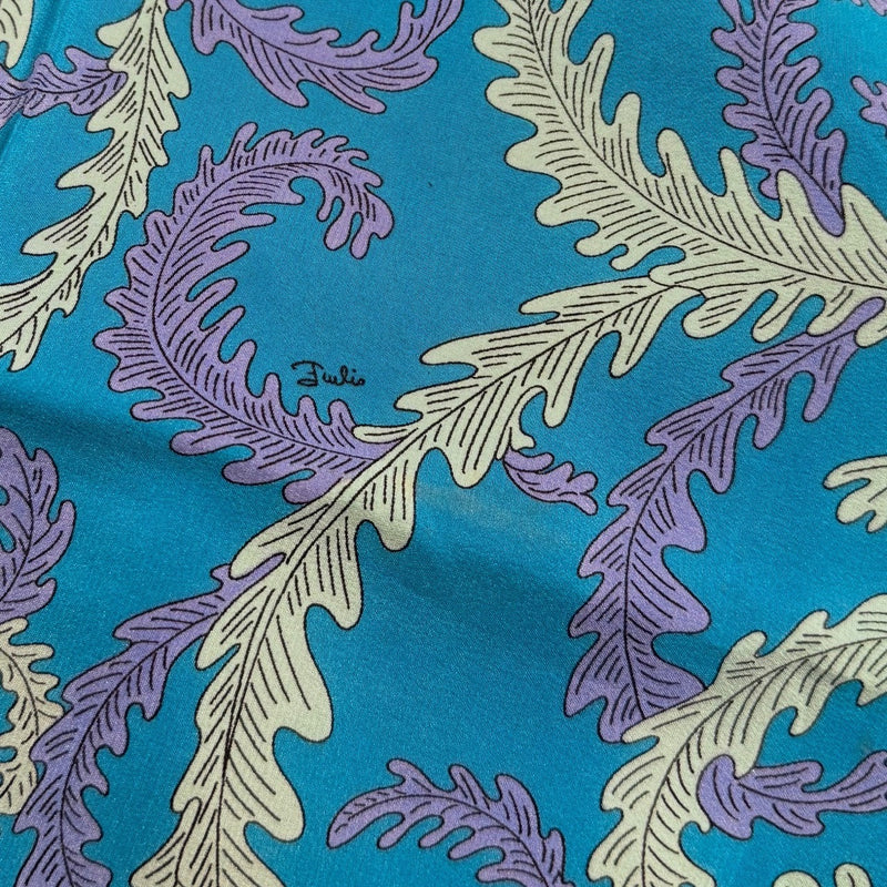 Brand detail on Emilio Pucci Turquoise Floral Print Silk Scarf