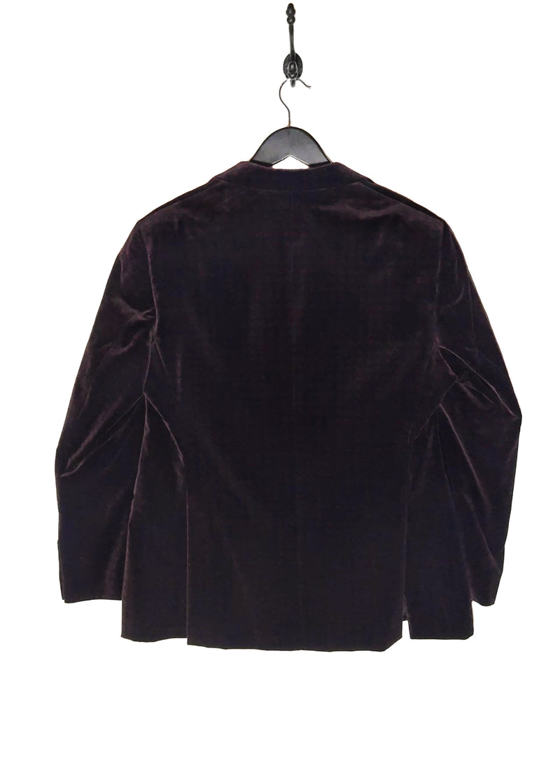 Back of Emporio Armani Plum Velvet Tuxedo Blazer