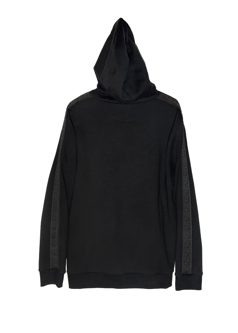 Back of Fendi Black FF Zucca Logo Bands Hoodie