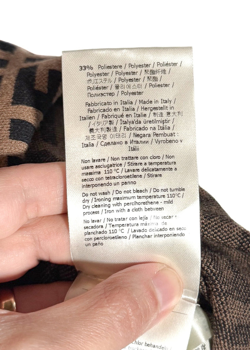 Labels of Fendi Brown Zucca FF Pattern Sleeveless Dress