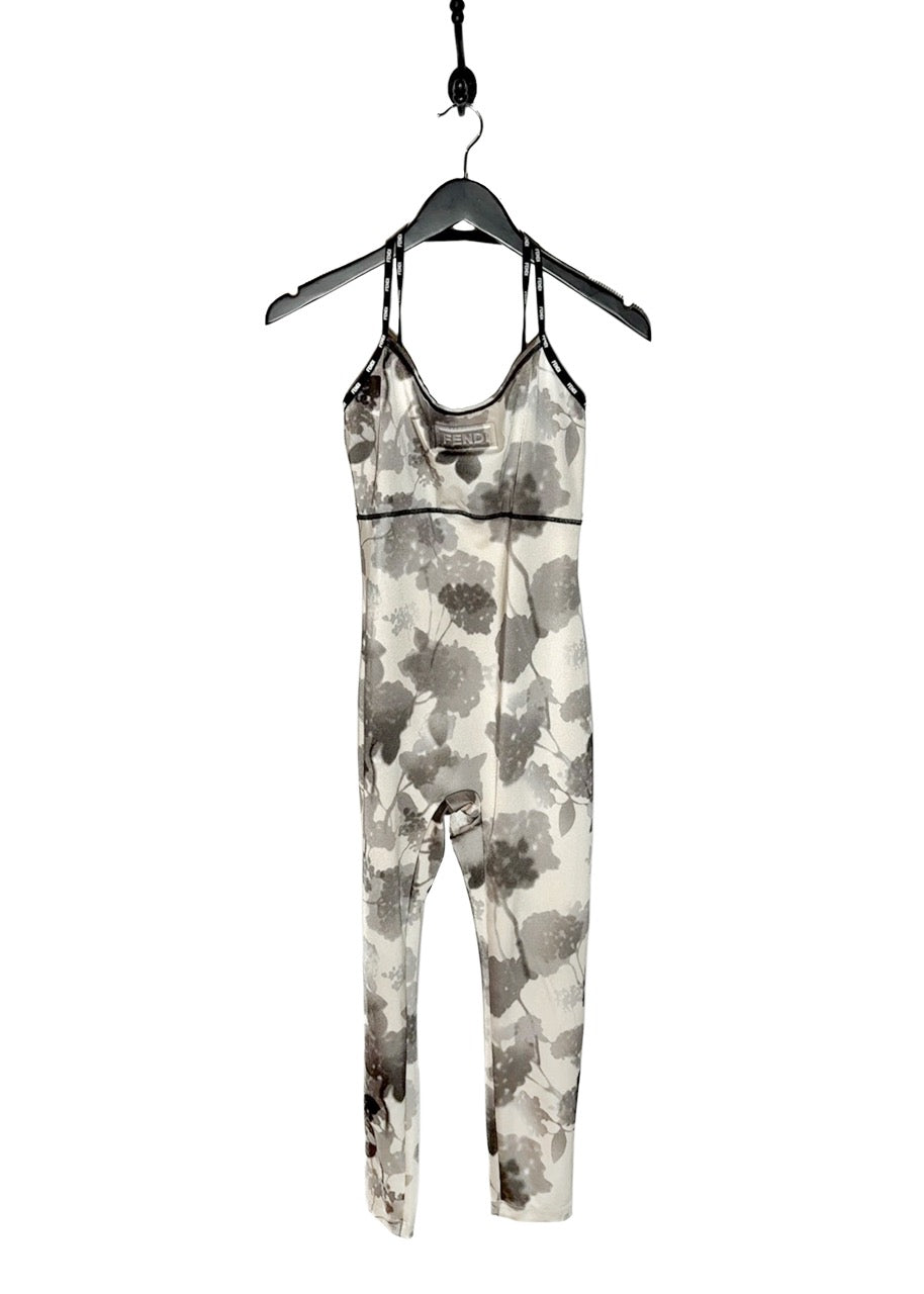 Front of Fendi Ivory Shady Flowers Active Jumpsuit