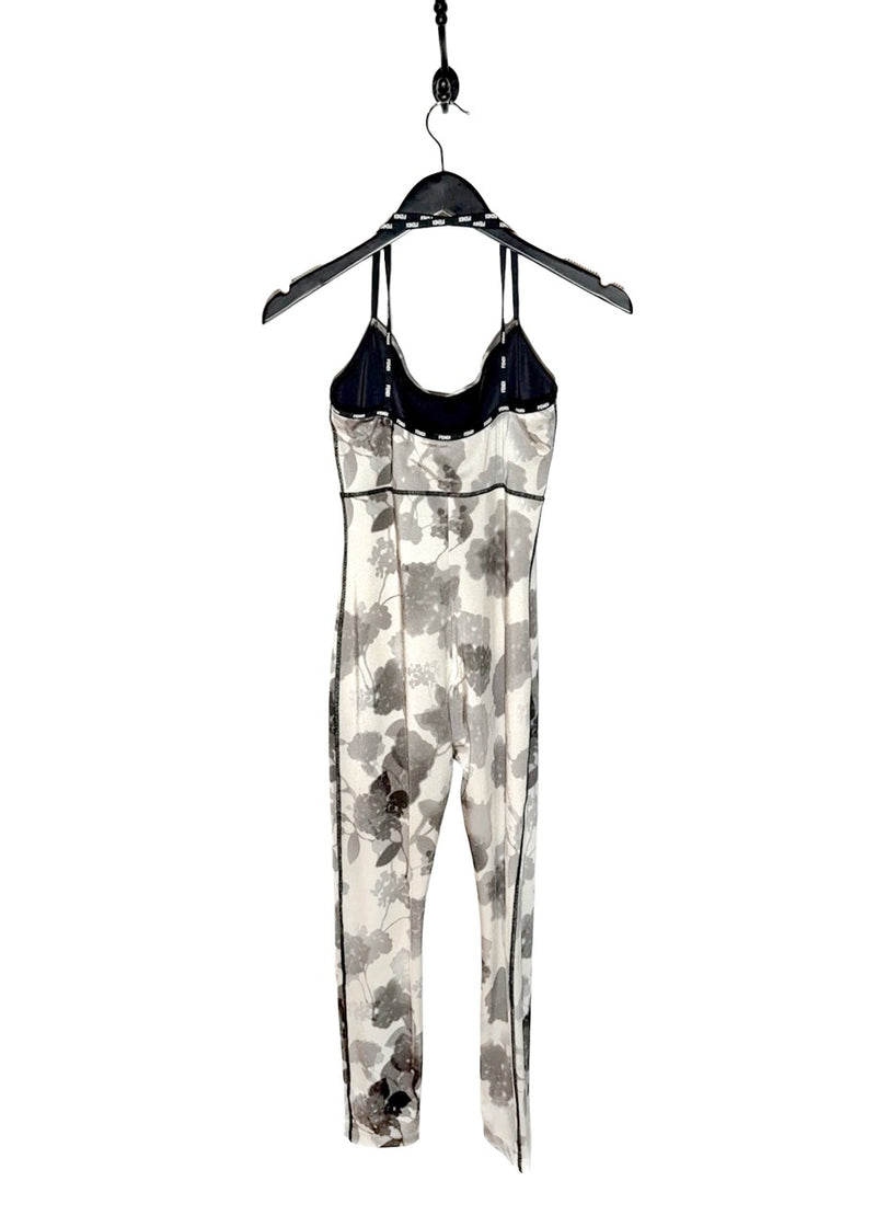 Back of Fendi Ivory Shady Flowers Active Jumpsuit