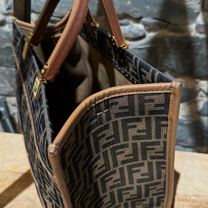 Fendi Sunshine Medium FF Jacquard Handle Bag