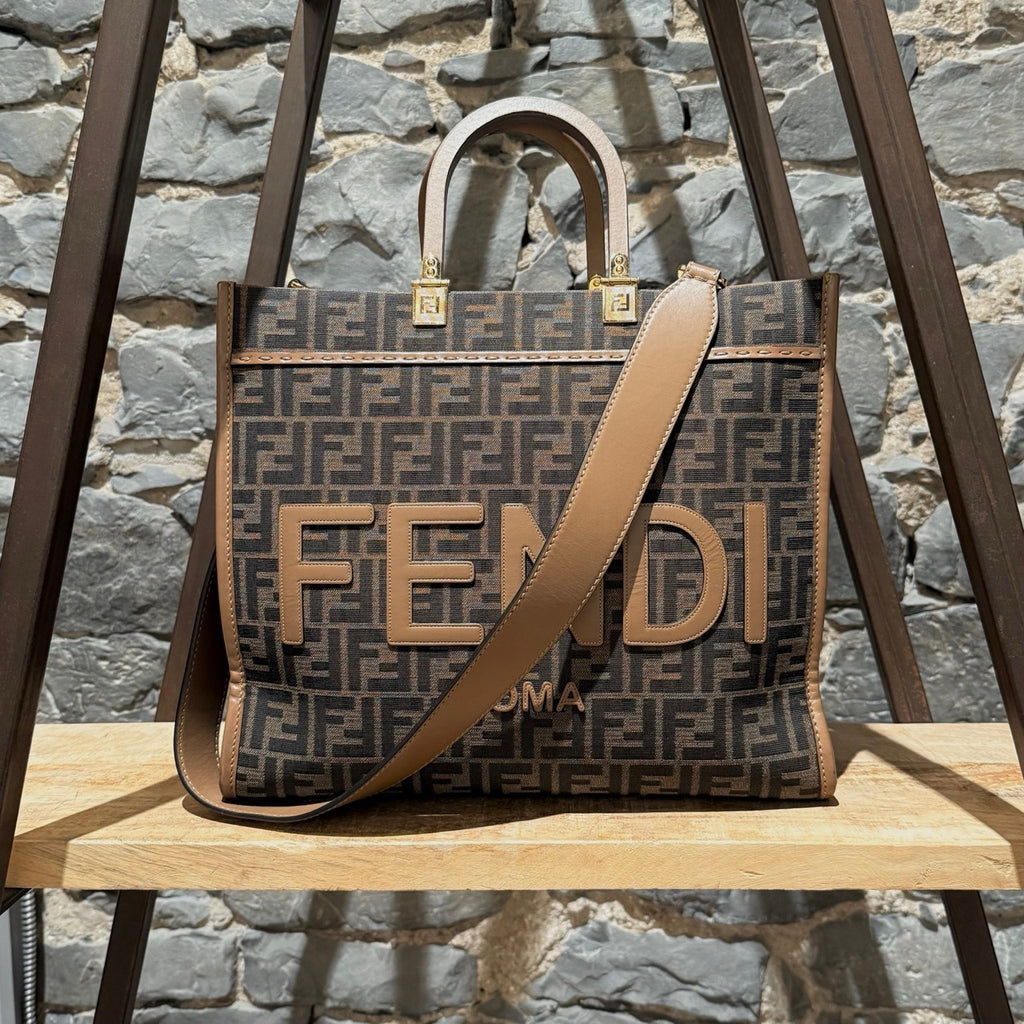 Fendi Sunshine Medium FF Jacquard Handle Bag