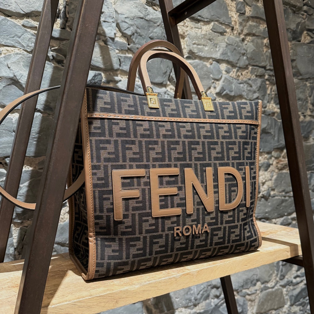 Fendi Sunshine Medium FF Jacquard Handle Bag