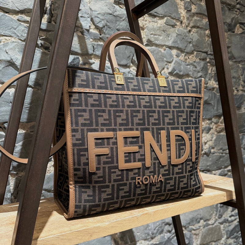 Fendi Sunshine Medium FF Jacquard Handle Bag