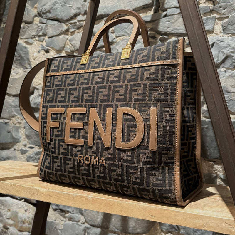Fendi Sunshine Medium FF Jacquard Handle Bag