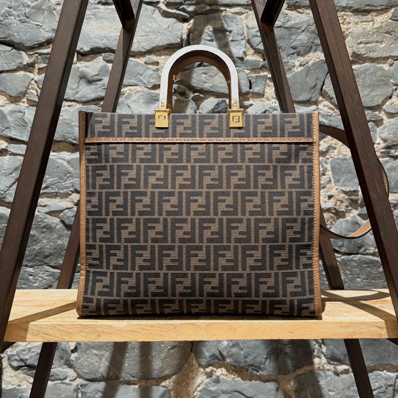 Fendi Sunshine Medium FF Jacquard Handle Bag