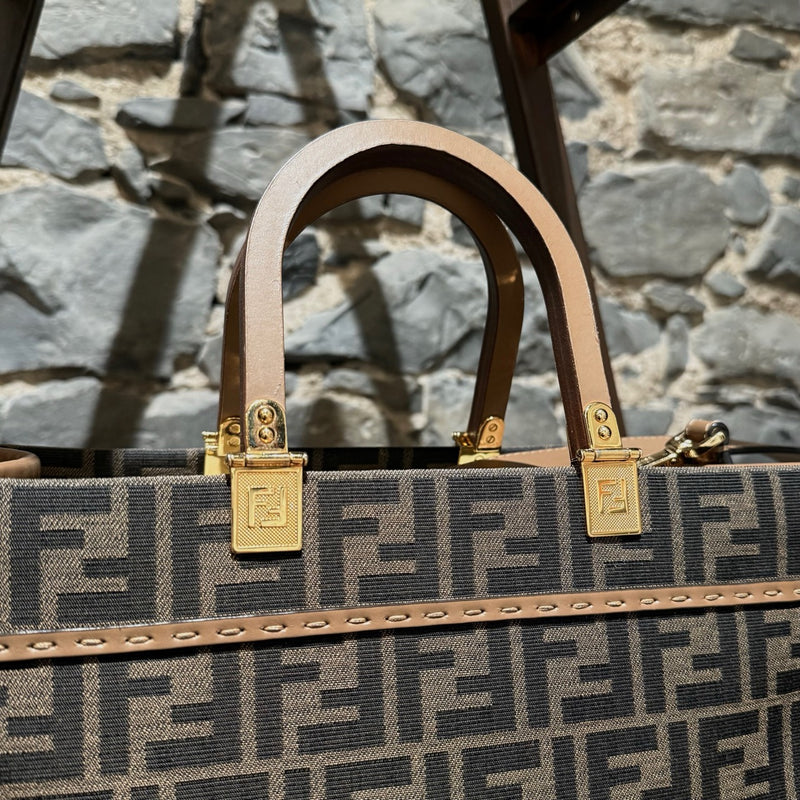 Fendi Sunshine Medium FF Jacquard Handle Bag