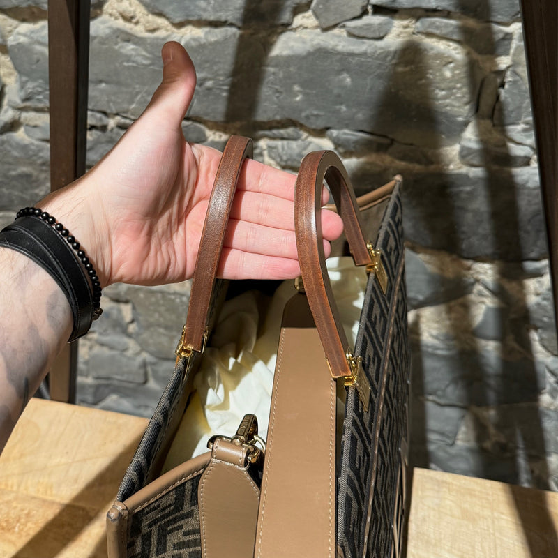 Fendi Sunshine Medium FF Jacquard Handle Bag