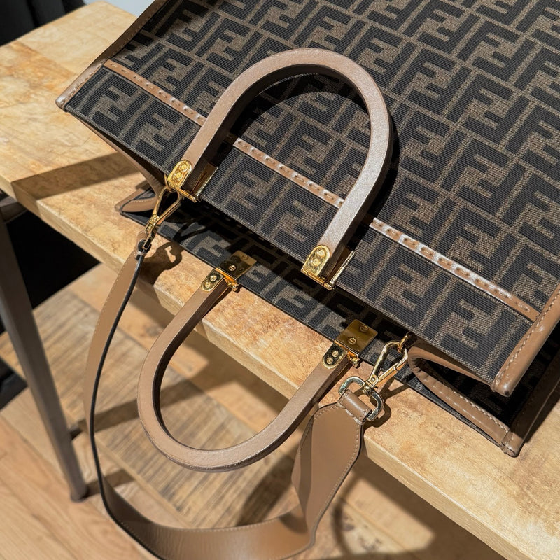 Fendi Sunshine Medium FF Jacquard Handle Bag