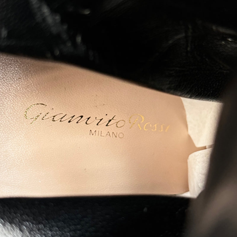 Gianvito Rossi Black Leather Lace-up Heeled Booties