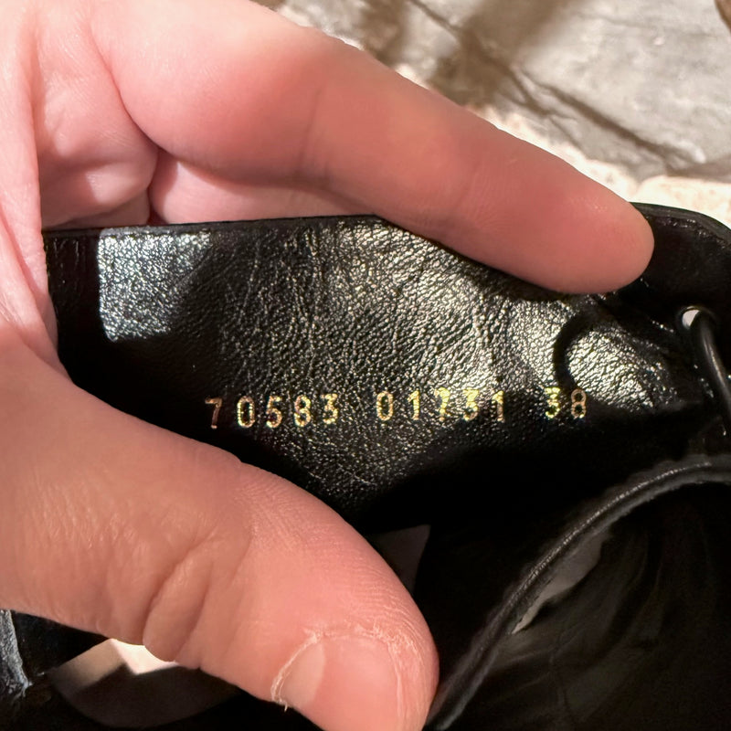 Gianvito Rossi Black Leather Lace-up Heeled Booties