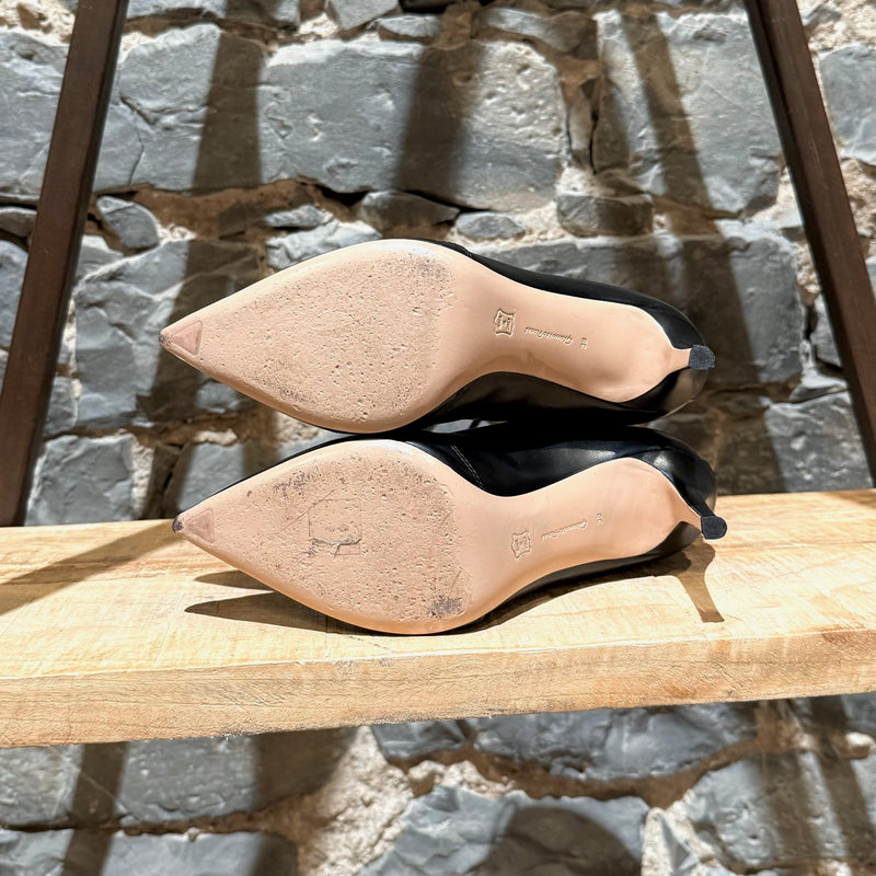 Gianvito Rossi Black Leather Lace-up Heeled Booties