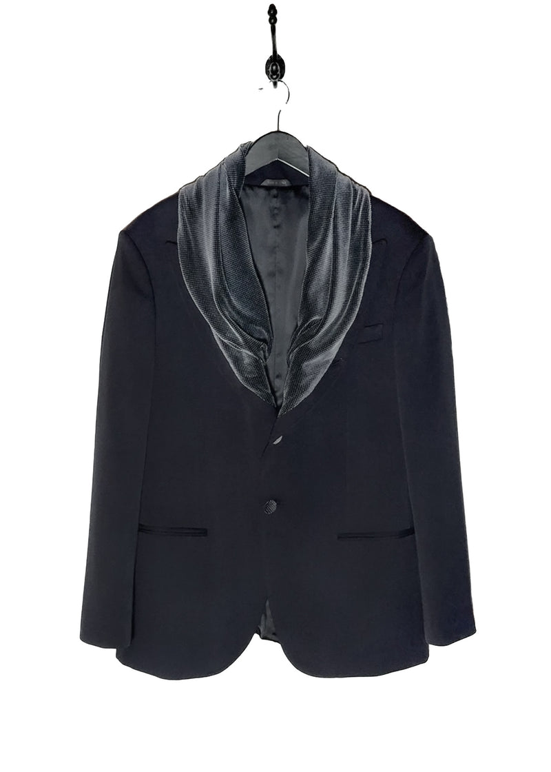 Main photo of Giorgio Armani Velvet Shawl Collar Navy Blue Blazer