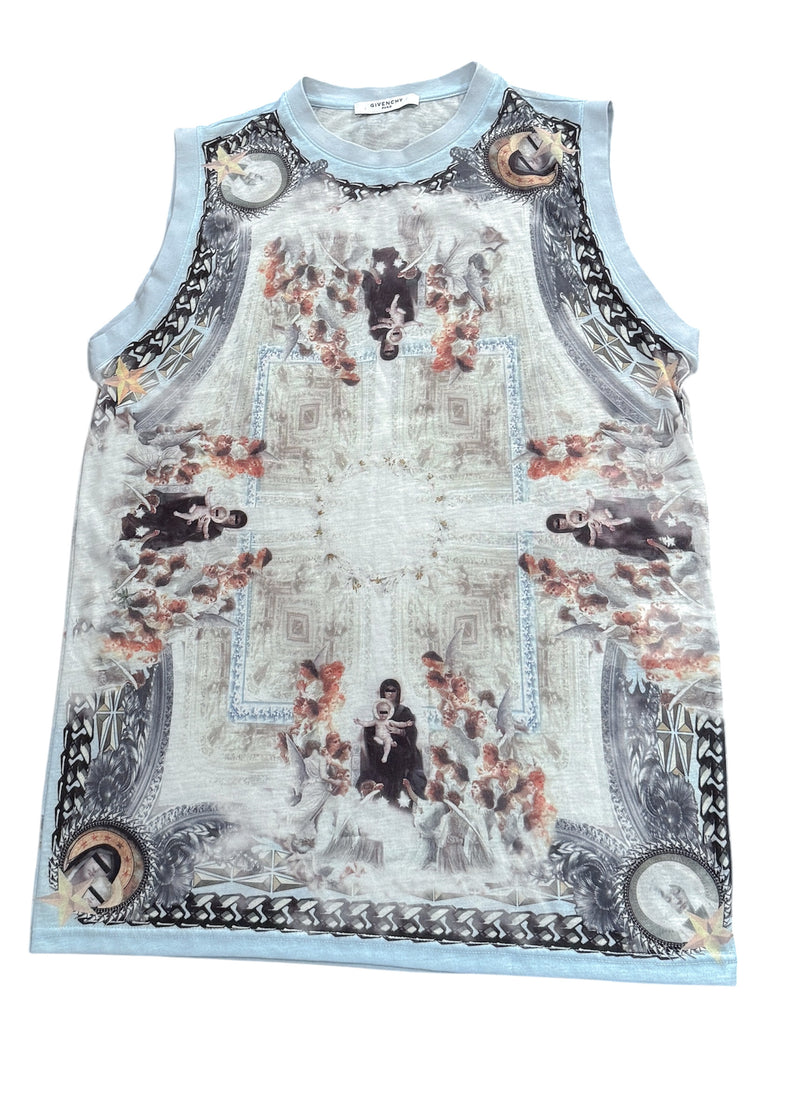 Givenchy Baby Blue Madonna Print Tank Top