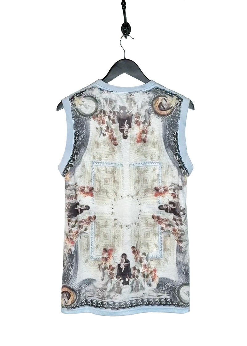 Back of Givenchy Baby Blue Madonna Print Tank Top