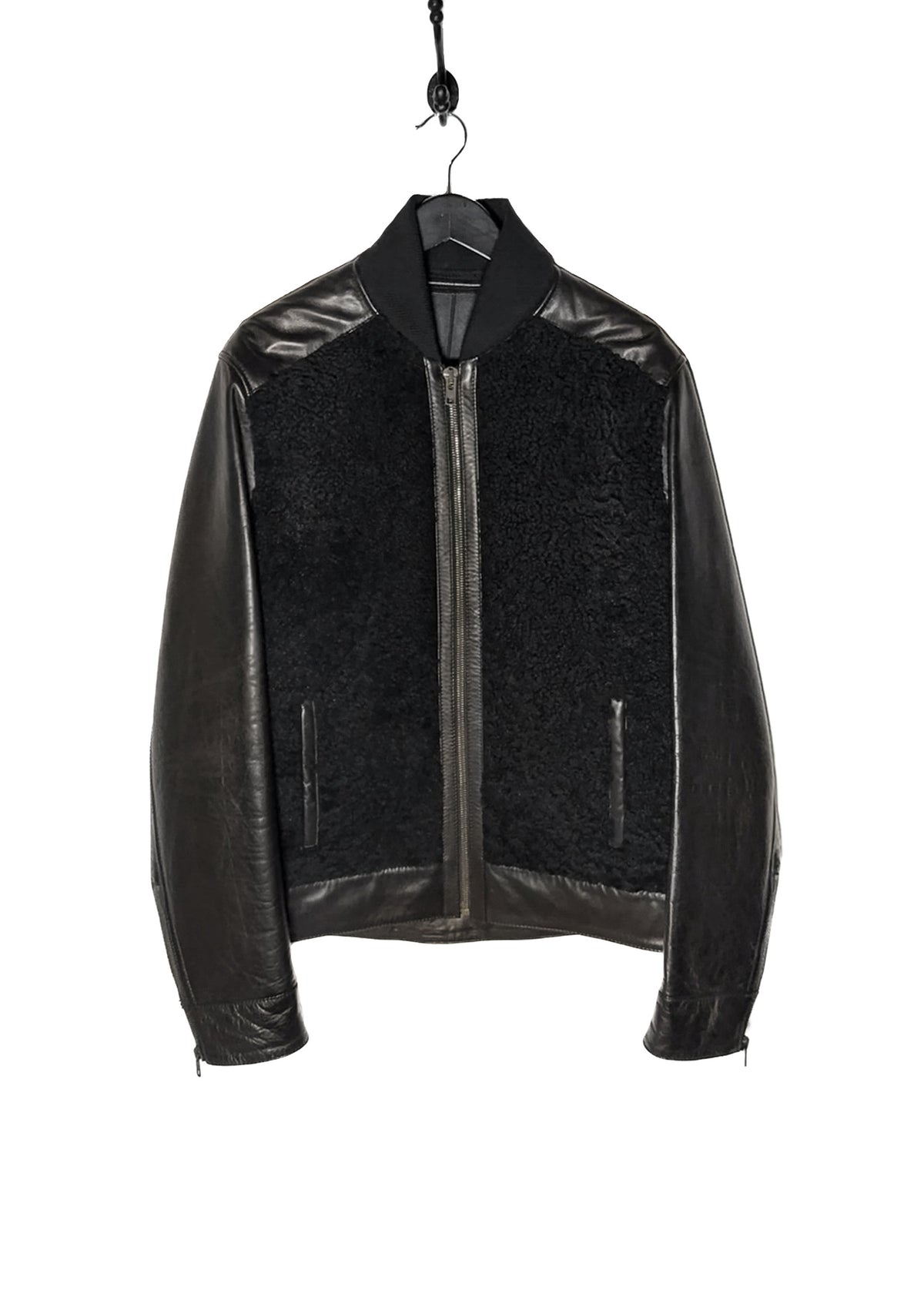 Givenchy Brown Lambskin Black Shearling Leather Jacket – Boutique 