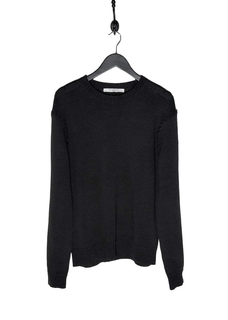 Main photo of Givenchy Black Stitch Accent Cotton Knit Sweater