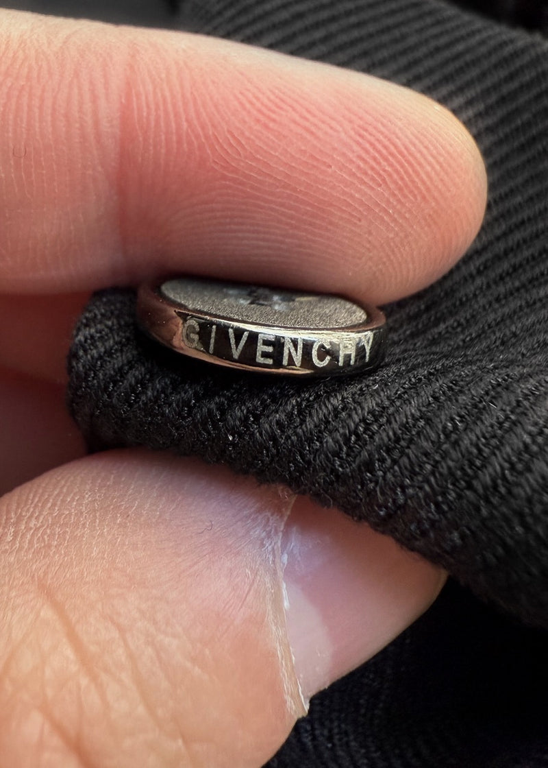 Branded hardware of Givenchy Black U-Lock Oversized Blazer