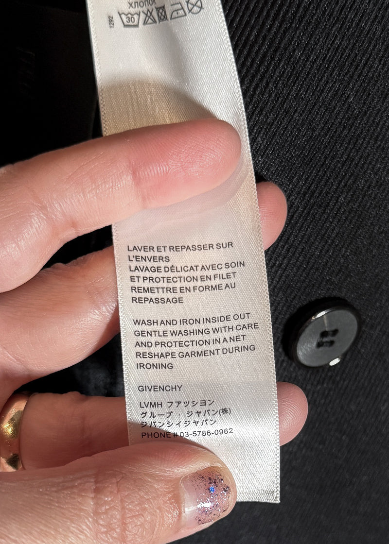 Care label of Givenchy Black U-Lock Oversized Blazer