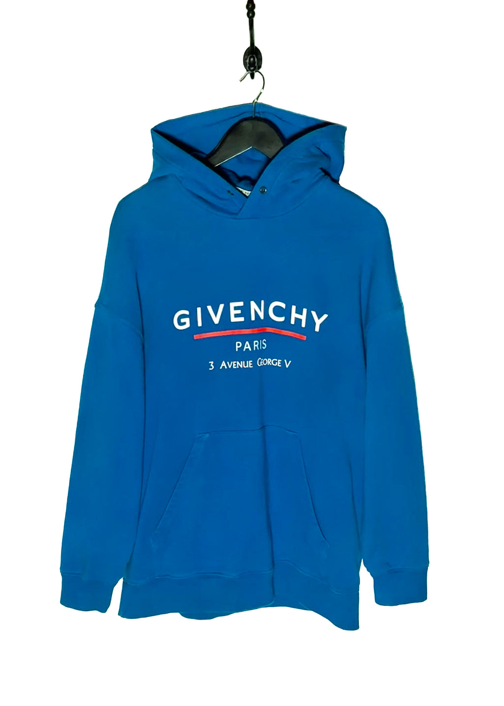 Main photo of Givenchy Blue Address Logo Print Hoodie