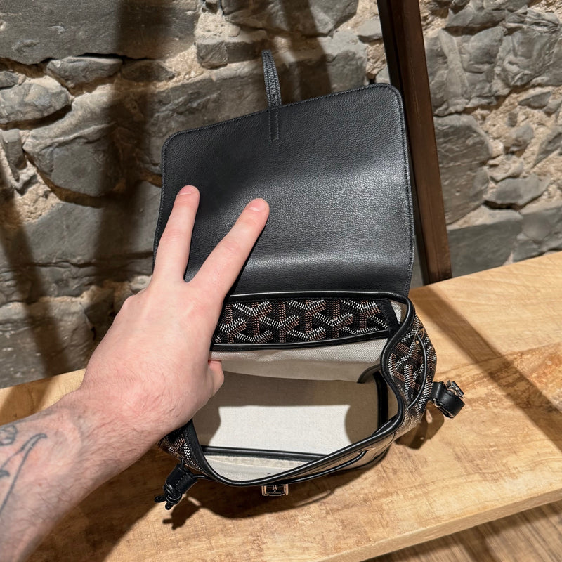 Interior of Goyard 2019 Black Goyardine Mini Alpin Convertible Backpack